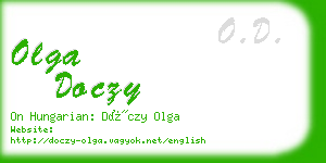 olga doczy business card